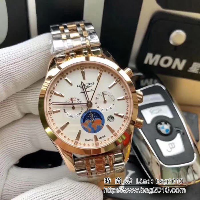 LONGINES浪琴 獨家品質 六針商務款 男士腕表 WSS0199
